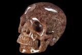 Realistic, Carved, Strawberry Quartz Crystal Skull #116293-3